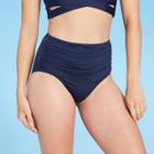 Women's Full Coverage High Waist Swim Bikini Bottom - Kona Sol Navy