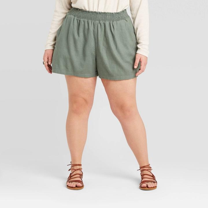 Women's Plus Size Mid-rise Pull-on Shorts - Universal Thread Green 1x, Women's,