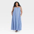 Women's Plus Size Sleeveless Dress - A New Day Blue