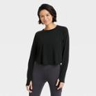 Women's Long Sleeve Crop Top - All In Motion Black
