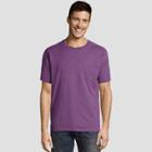 Hanes Men's Short Sleeve 1901 Garment Dyed Pocket T-shirt - Plum Purple