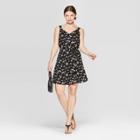 Women's Floral Print Sleeveless V-neck Woven Dress - A New Day Black