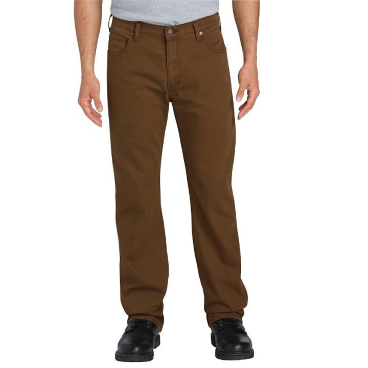 Dickies Men's Big & Tall Flex Regular Straight Fit Duck Canvas 5-pocket Pants - Walnut (brown)
