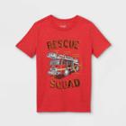 Boys' 'rescue Squad' Short Sleeve Graphic T-shirt - Cat & Jack Bright Red
