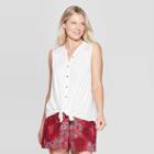 Women's V-neck Button-down Tank Top - Knox Rose Ivory