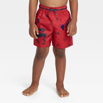 Toddler Boys' Spider-man Swim Shorts - Red