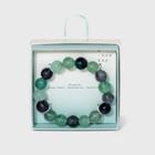 Semi-precious Real Pyrite Beaded Stretch Bracelet - A New Day Assorted Blues