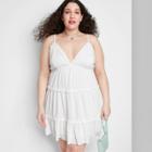 Women's Plus Size Sleeveless Tiered Babydoll Dress - Wild Fable White