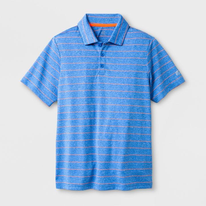 Boys' Heather Stripe Golf Polo Shirt - C9 Champion Blue