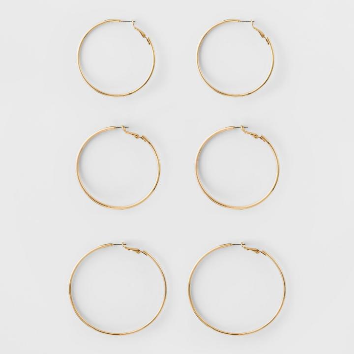 Hoop Earring Set 3ct - A New Day Gold,