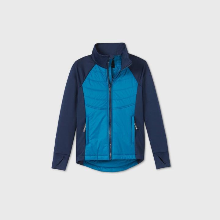 Boys' Hybrid Puffer Jacket - All In Motion Blue/navy