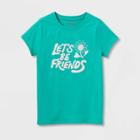 Girls' 'let's Be Friends' Short Sleeve Graphic T-shirt - Cat & Jack Dark Mint