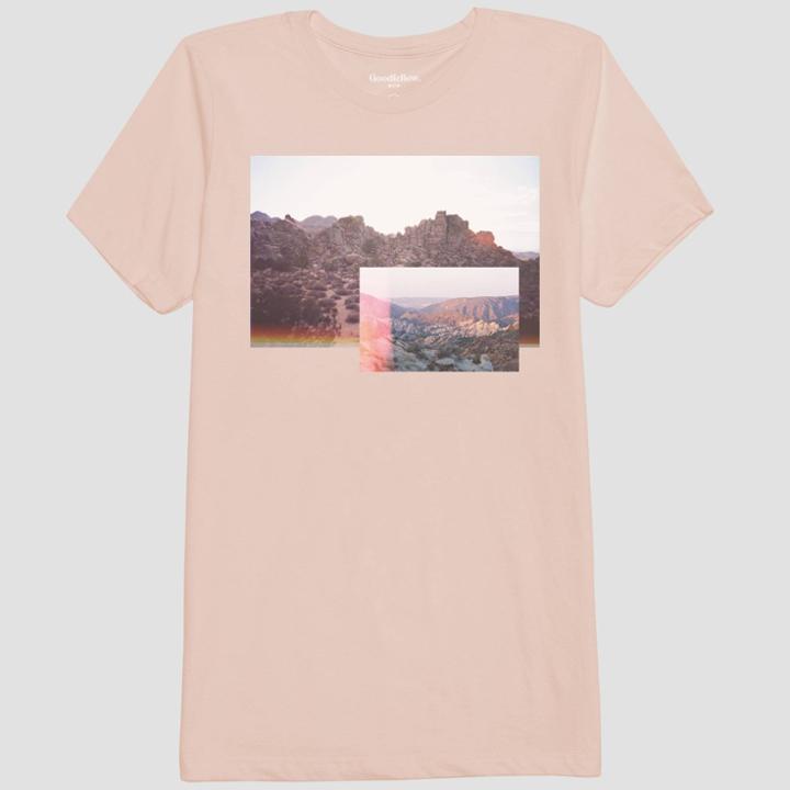 Men's Tall Desert Finds Standard Fit Crew Neck Graphic T-shirt - Goodfellow & Co Peach