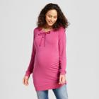 Maternity 3/4 Sleeve Lace-up Sweatshirt - Isabel Maternity By Ingrid & Isabel Pink
