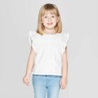 Toddler Girls' Short Sleeve Woven Blouse - Cat & Jack Fresh White