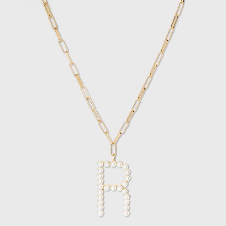 Sugarfix By Baublebar Pearl Initial R Pendant Necklace - Peral, White