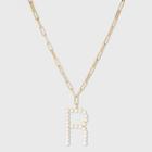 Sugarfix By Baublebar Pearl Initial R Pendant Necklace - Peral, White