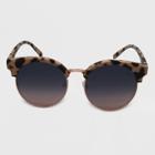 Women's Clubmaster Plastic Metal Silhouette Round Sunglasses - Wild Fable Brown, Women's, Size: Small, Brown/grey
