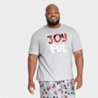 Men's Big & Tall Holiday Joyful Matching Family Pajama T-shirt - Wondershop Gray