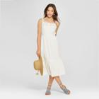 Women's Button Front Tiered Dress - Universal Thread White