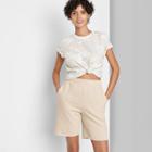 Women's High-rise Bermuda Shorts - Wild Fable Tan