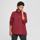 Women's Plus Size Long Sleeve Cowl Neck Tunic - Ava & Viv Burgundy