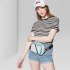 Women's Basic Sleeve Striped Ringer Boxy T-shirt - Wild Fable Blue/white