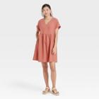 Women's Short Sleeve Shirtdress - Universal Thread Blush Pink