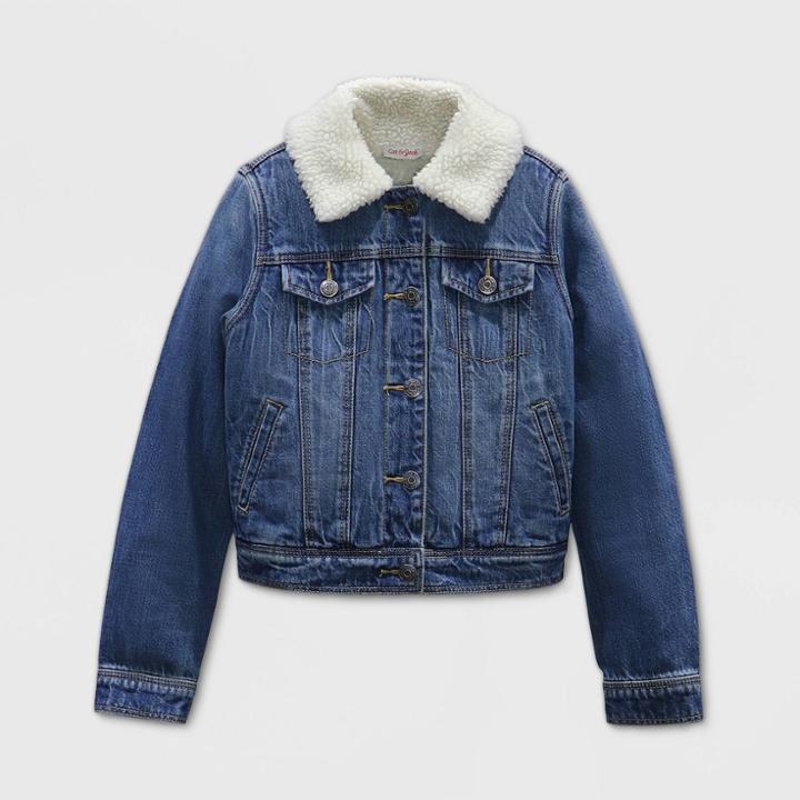 Girls' Sherpa Jean Jacket - Cat & Jack