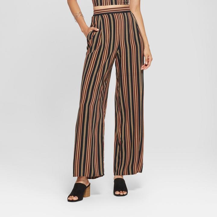 Women's Striped Palazzo Pants - Xhilaration Black