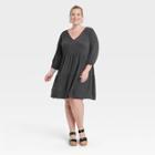 Women's Plus Size 3/4 Sleeve Dress - Knox Rose Charcoal Gray