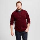 Men's Big & Tall Slim Fit Corduroy Long Sleeve Shirt - Goodfellow & Co Burgundy (red)