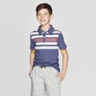 Boys' Short Sleeve Striped Polo Shirt - Cat & Jack Navy