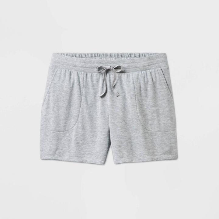 Women's Plus Size Mid-rise Leisure Shorts - Ava & Viv Light Gray X, Women's