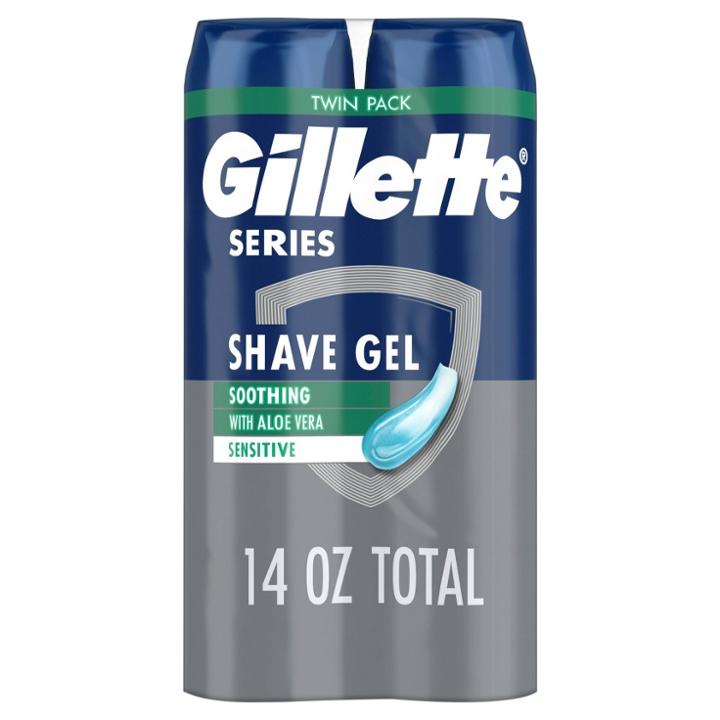 Gillette Series Soothing Shave Gel With Aloe Vera Twin Pack