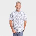 Men's Regular Fit Stretch Poplin Short Sleeve Button-down Shirt - Goodfellow & Co Bright White