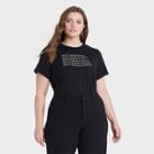 Women's Plus Size Short Sleeve Knit T-shirt - Ava & Viv Black X