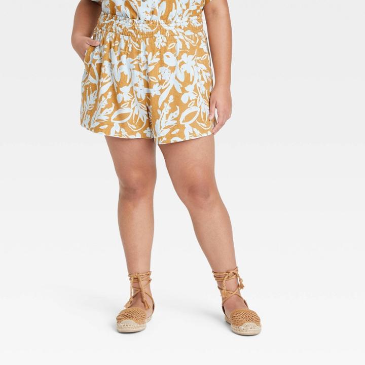 Women's Plus Size Linen Shorts - Ava & Viv