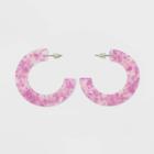 Flecked Lucite Hoop Earrings - Wild Fable Pink, Women's