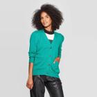 Women's Puff Shoulder Long Sleeve Cardigan - Who What Wear Green