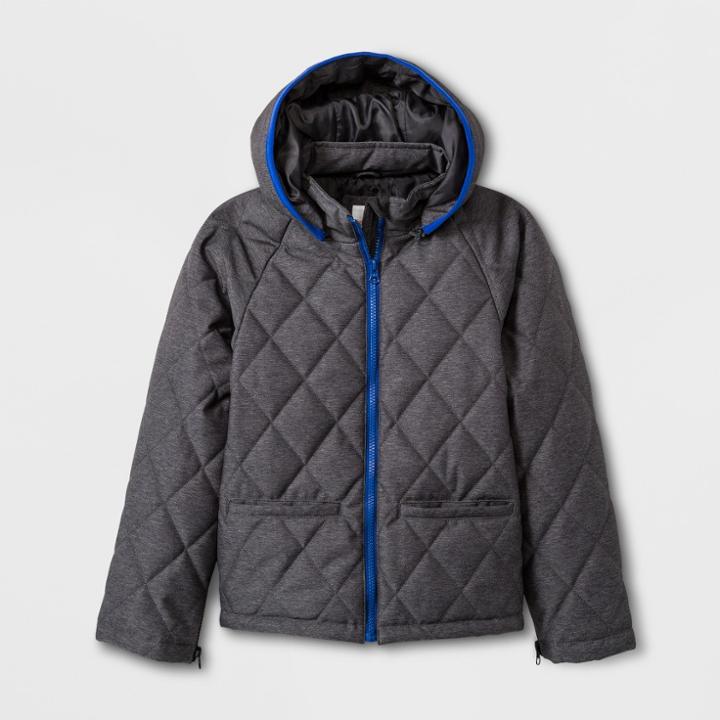 Boys' Adaptive Quilted Jacket - Cat & Jack Gray