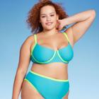 Women's Colorblock Underwire Bikini Top - Wild Fable Blue/green
