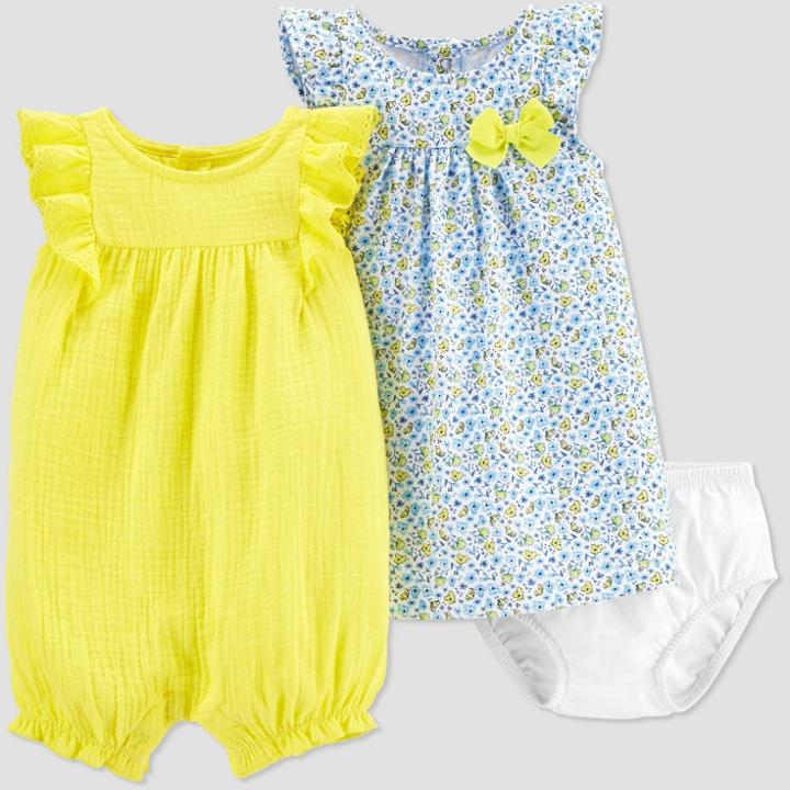 Baby Girls' Romper & Dress Set - Just One You Made By Carter's Yellow Newborn, Girl's