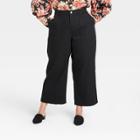 Women's Plus Size High-rise Regular Fit Wide Leg Pants - Who What Wear Black