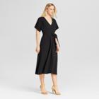 Women's Knit Midi Dress With Pockets - Who What Wear Black Polka Dot