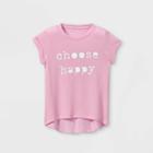 Grayson Mini Toddler Girls' 'choose Happy' Short Sleeve T-shirt - Pink