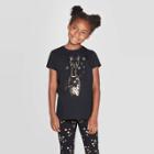 Petitegirls' Short Sleeve Llama Graphic T-shirt - Cat & Jack Black M, Girl's, Size:
