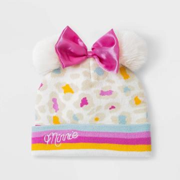 Minnie Mouse Girls' Minnie Beanie - Cream, Ivory