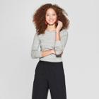 Women's Fitted Long Sleeve Crew T-shirt - A New Day Heather Gray