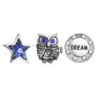 Target Treasure Lockets 3 Silver Plated Charm Set With A Wise Owl Theme - Silver/blue, Women's